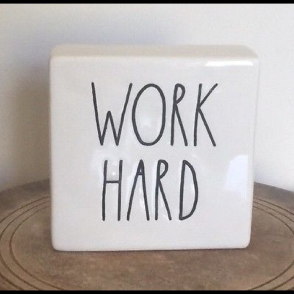 Rae Dunn “WORK HARD” Paper Weight